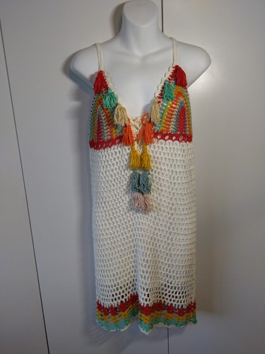 Womens crochet boho mini dress - womens,